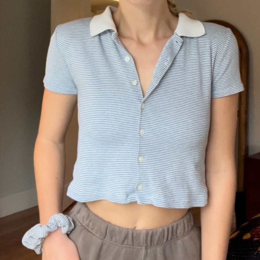 Brandy Melville Caroline striped button up top